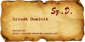 Szivák Dominik névjegykártya