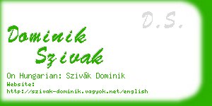 dominik szivak business card