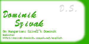 dominik szivak business card